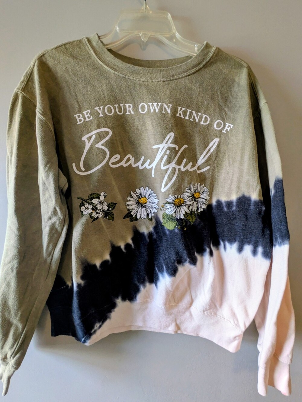 Awake Floral Tie Dye Graphic Woman's Crewneck Sweatshirt Sz. L